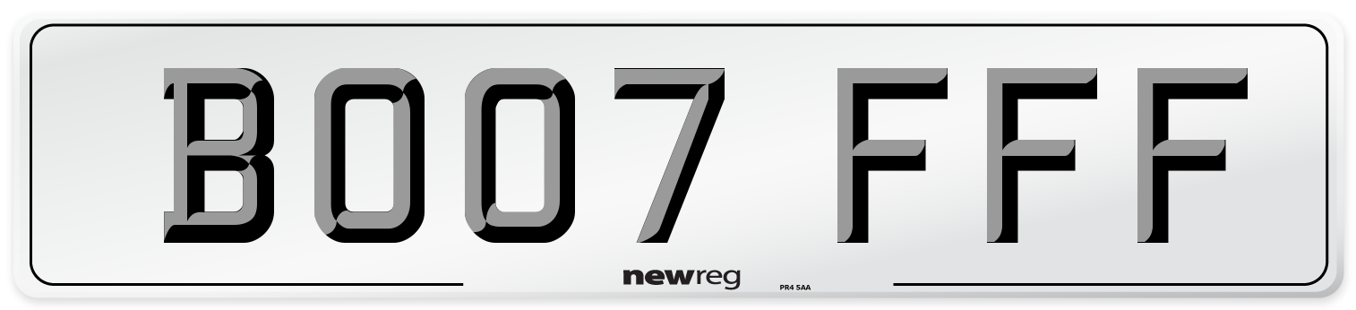 BO07 FFF Number Plate from New Reg